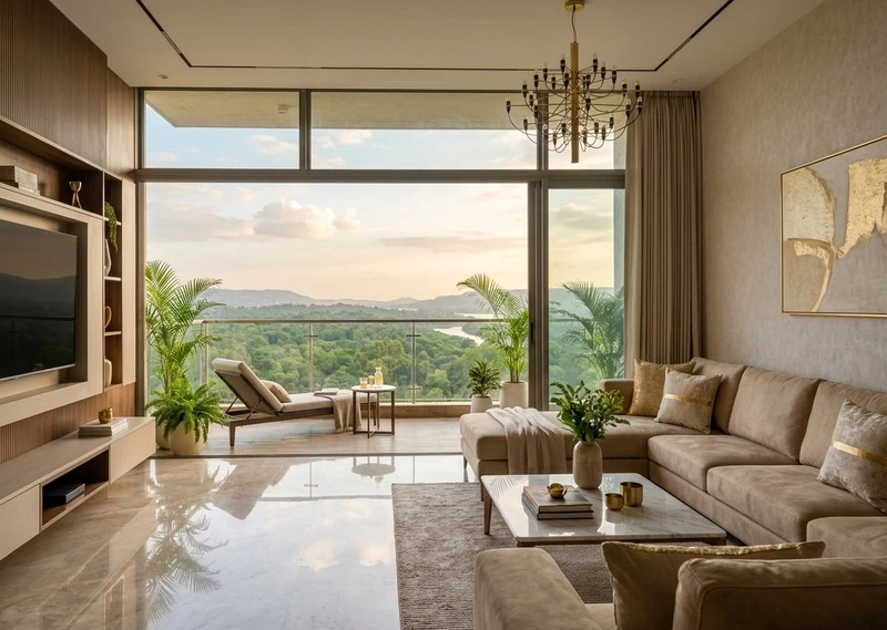 Kohinoor Gold Kalyan 2 BHK living room and master bedroom view